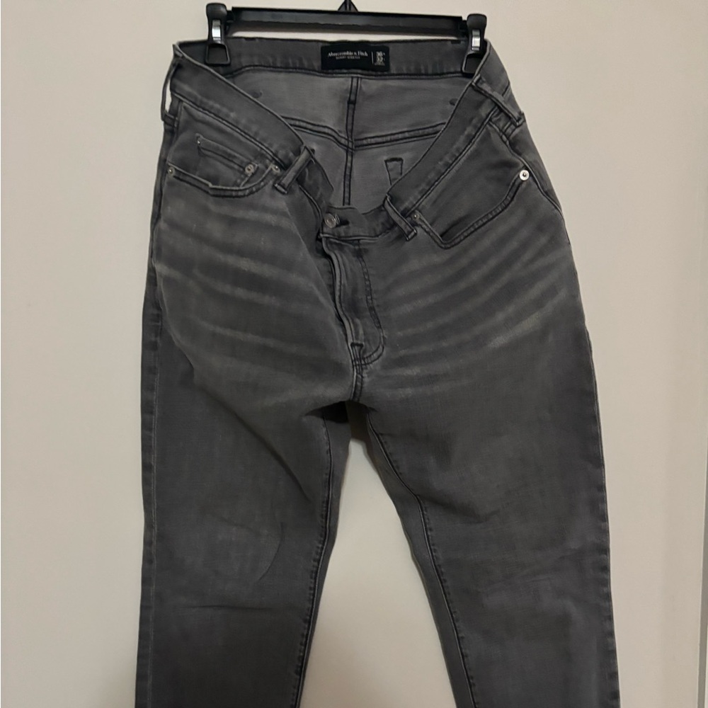 Abercrombie & Fitch Men's Charcoal Slim Jeans
